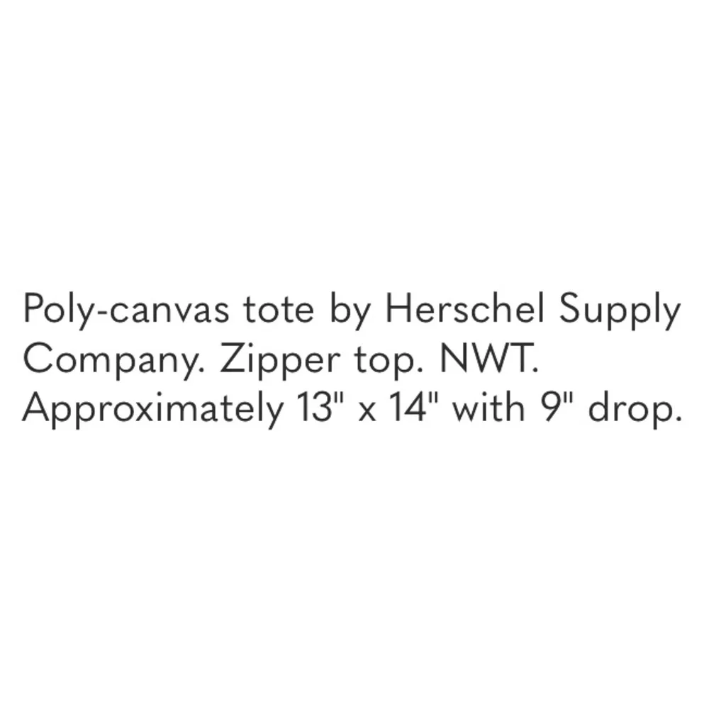 Herschel Supply Company Mica Style Tan Sand Neutral Zip Tote Bag - NWT - Picture 11 of 12